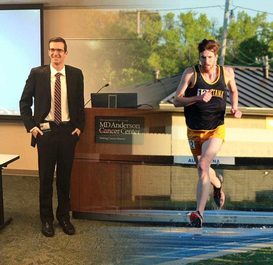 Allan Daly, SGA President and track athlete, is involved in a number of activities. Photos courtesy Lu Gerdemann and Allan Daly. Photo Illustration by Kevin Donovan