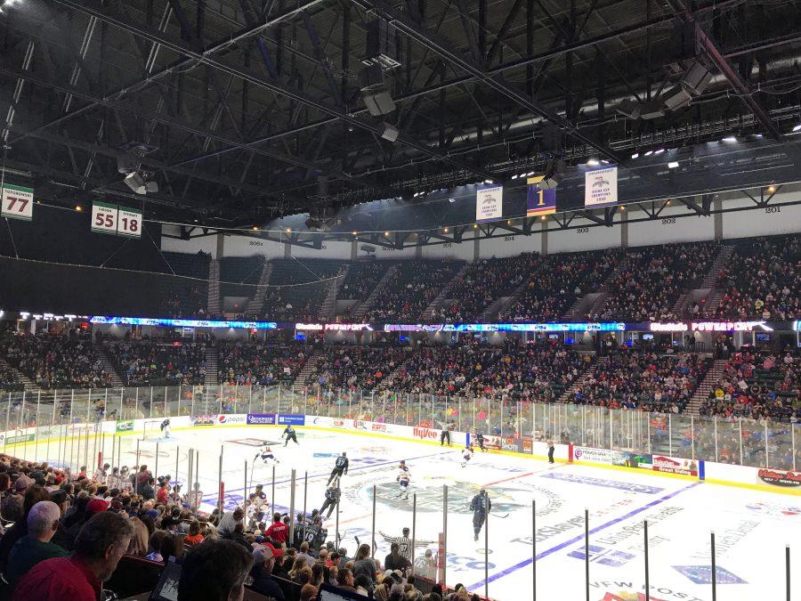 Photo Above: Quad City Storm welcomed over 6000 attendees for their first game on Saturday, Oct. 20. Photo by Madison Williams.