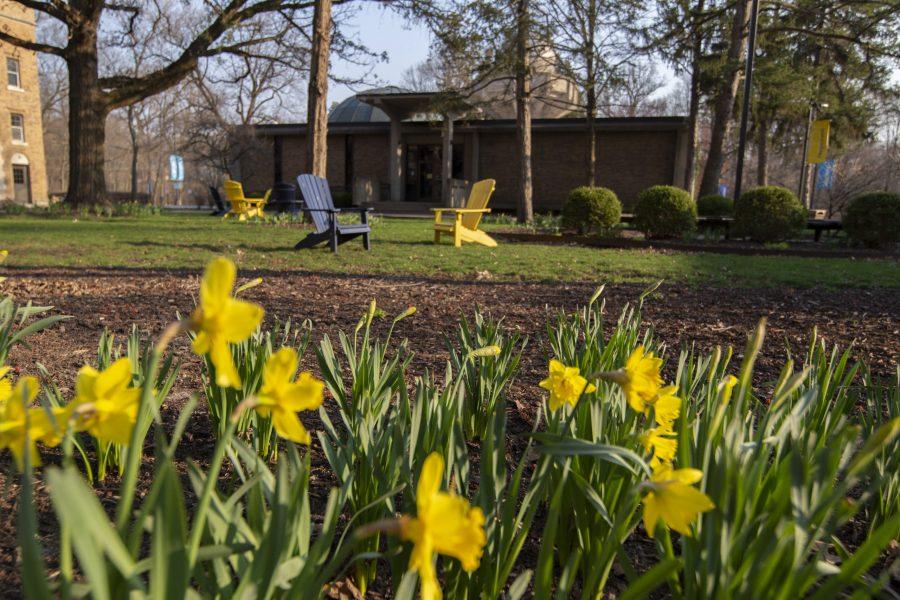 The chairs outside Seminary Hall on Thursday April 2. Photo by Kevin Donovan