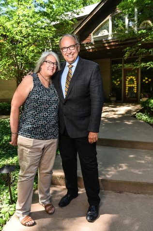Photo submitted by the college. Augustana President Steve Bahls with his wife Jane Bahls. Photo taken by Megan McLaughlin
