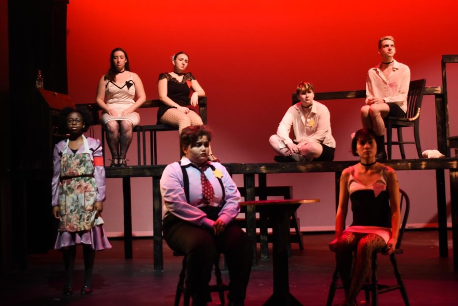 A group shot of the cast of Cabaret at the shows poignant finale.