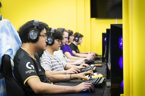 Players on the esports team practice in new facility.