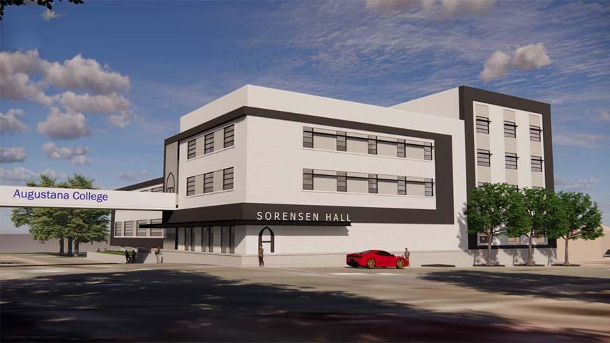 A conceptual design for the remodel of Sorensen Hall. Provided by Augustana College.