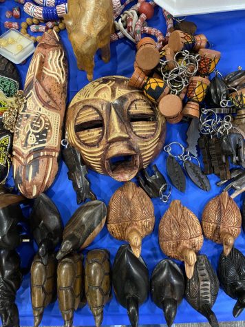 African artifacts for sale at the Diversity Week
celebration on April 28, 2023.
