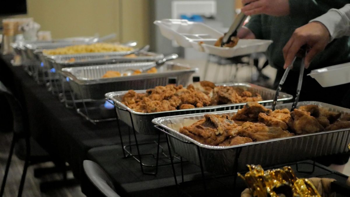 Local business Lady T’s provides catering to the Soul Food Dinner. The menu includes many classic soul food dishes, such as fried chicken, collard green and cornbread.