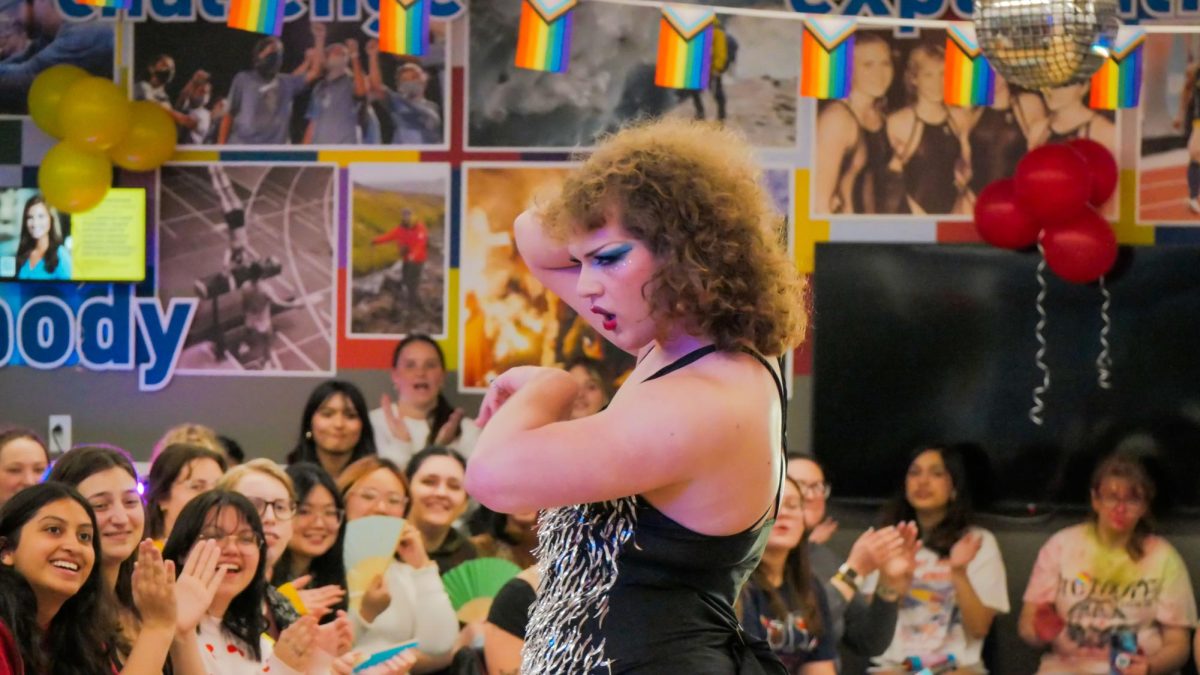 Adams performs during the Night of Noise Drag Show hosted by the Office of Diversity and Inclusion and Gender and Sexuality Alliance in the Peter J. Lindberg, M.D., Center for Health and Human Performance on April 19, 2024.