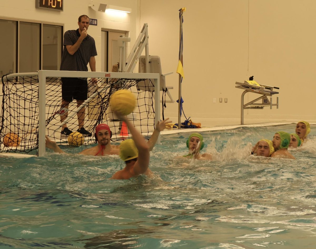 Augustana College Men’s water polo team practice at the Anne Greve Lund Natatorium on Oct. 10, 2024.