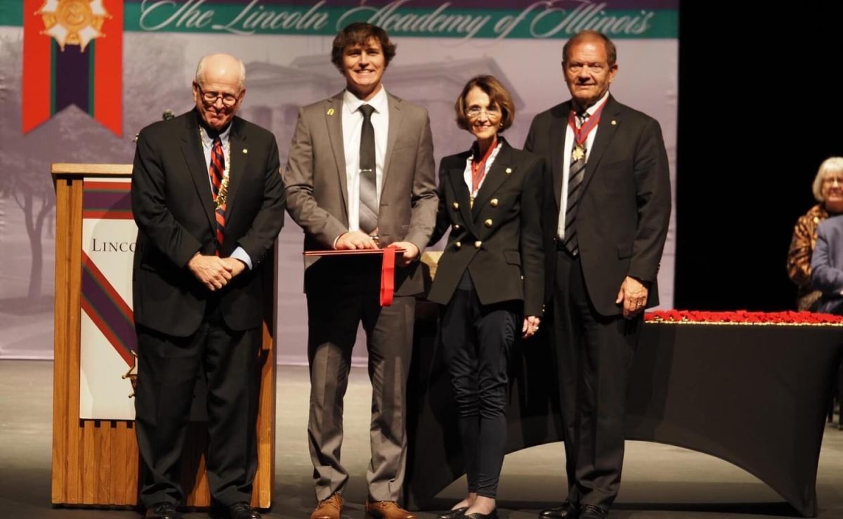 On Oct. 26, Senior Lazlow Ziebel was honored at this year’s 50th annual Lincoln Academy of Illinois Student Laureate ceremony at the University of Illinois in Springfield.