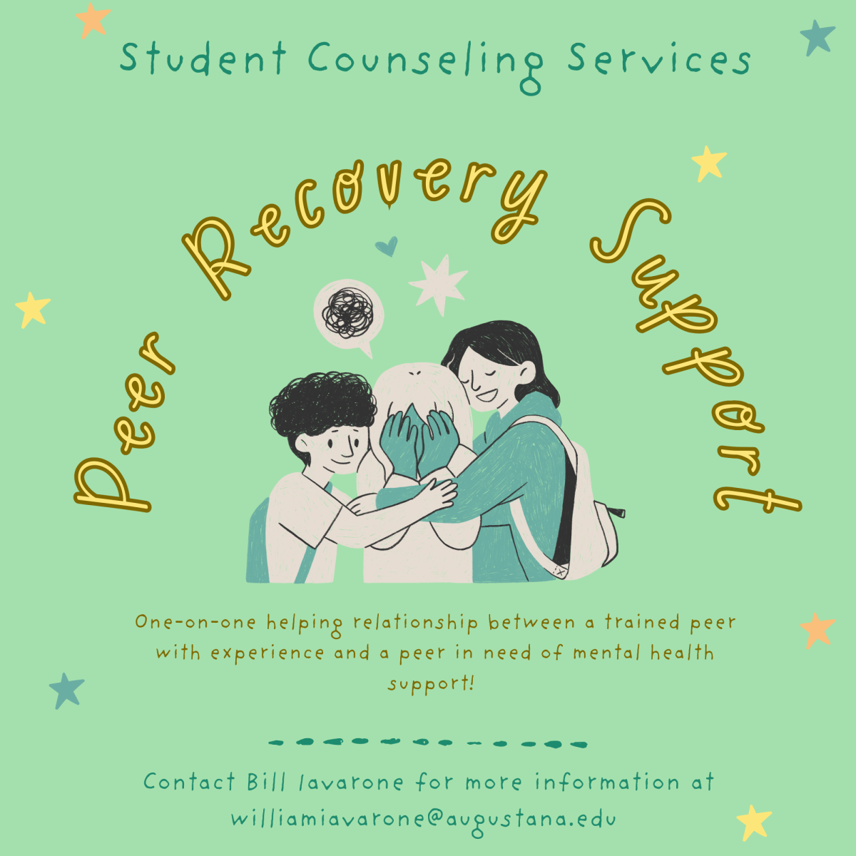 Student counseling services announces a new peer recovery support program.